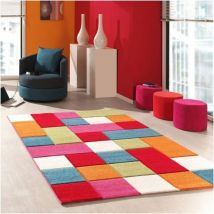 Merinos - Tapis enfant tissé 80x150 multicolore rectangle motif voiture
