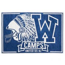 Camps - Tapis enfant tissé 60x90 bleu rectangle indian