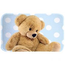 House Of Kids - Tapis enfant tissé 130x180 bleu rectangle motif animaux doux ted