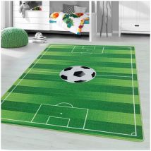 J&kids - Tapis enfant de jeu football Soccer Vert 80x120