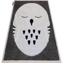 Tapis enfant moderne joy Owl, Hibou pour enfants - structurel deux niveaux de polaire gris / crème grey 140x190 cm