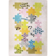 Tapis Enfant Puzzle Beige Dimensions - 100x150 – Qualité supérieure pour Maison, Appartement, Bureau – Style élégant et durable – Confort optimal,