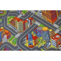 Rugsx - Tapis enfant ruelles big city grande ville gris grey 300x300 cm