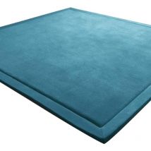 Basetbl - Tapis épais en velours corail pour enfants, tapis d'éveil doux, tatami, antidérapant, grand tapis de jeu (bleu vert, 100 x 200 cm)