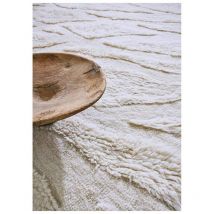 Lorena Canals - Tapis ethnique en laine lavable en machine pour salon Enkang Crème 70x200