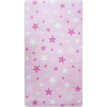 Tapis Etoile Rose 100x150cm – Qualité supérieure pour Maison, Appartement, Bureau – Style élégant et durable – Confort optimal, facile à nettoyer –