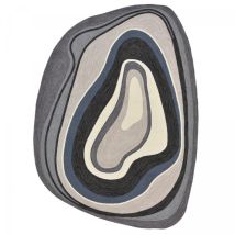 Brink&campman - Tapis Extérieur Kilim 250x350 Noir Et Bleu Rectangle Aura