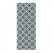 Unamourdetapis - Tapis extérieur kilim 80x200 vert et bleu rectangle casada 14