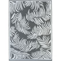 Tapis extérieur coco tropical gris et blanc 120 x 180 cm