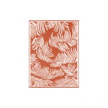 Idmarket - Tapis extérieur coco tropical terracotta et blanc 270 x 470 cm