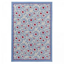 Laura Ashley - Tapis extérieur kilim fait main 250x350 bleu et rouge rectangle