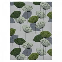 Sanderson - Tapis extérieur kilim 250x350 gris et vert rectangle dandelext