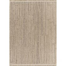 Toutapis - Tapis extérieur effet intérieur jute géométrique cassis 99