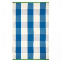 Designers Guild - Tapis extérieur kilim 75x250 bleu et crème rectangle saliya