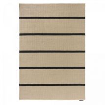 Brink&campman - Tapis extérieur kilim fait main 160x230 beige et noir rectangle en pet