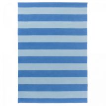 Laura Ashley - Tapis extérieur kilim fait main 160x230 bleu et bleu ciel rectangle
