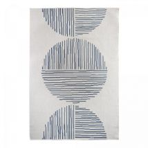 Dezenco - Tapis extérieur, kilim reversible EX1 tum 120x170 bleu et crème