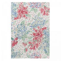 Laura Ashley - Tapis extérieur kilim fait main 200x280 rouge et vert rectangle