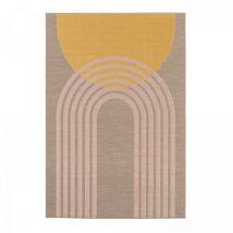 Unamourdetapis - Tapis extérieur kilim 200x290 beige et jaune rectangle lumiere 8