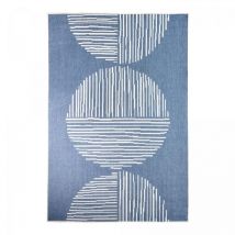 Dezenco - Tapis extérieur, kilim reversible EX1 tum 120x170 bleu et crème