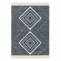 Unamourdetapis - Tapis extérieur kilim 160x230 bleu et crème rectangle tundra 3