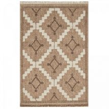 Dezenco - Tapis extérieur kilim 120x170 maron et noir rectangle zephyr 2