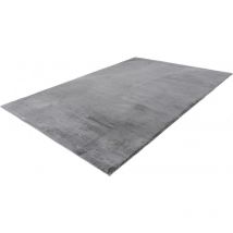 Lalee - Tapis extra doux en polyester uni rectangle Emotion Gris 60x110