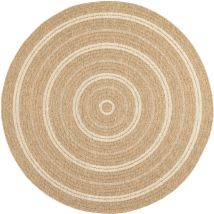 Avril Paris - Tapis extérieur rond - 120cm - naturel - 100% polypropylène résistant aux uv - 1400 gr/m² - tycia