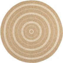 Tapis extérieur rond - 160cm - naturel - 100% polypropylène résistant aux UV - 1400 gr/m² - TYCIA