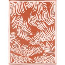 Idmarket - Tapis extérieur coco tropical terracotta et blanc 180 x 280 cm