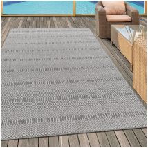 Allotapis - Tapis extérieur et intérieur plat Mykonos Gris 140x200
