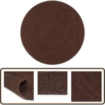 Tapis fait à la main Jute Rond 180 cm marron - Tapis De Jute - Tapis Rond - Tapis Artisanal - Décoration Intérieure - Décoration Rustique