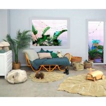 Lorena Canals - Tapis feuille pour salon mini Monstera Olive 75x100