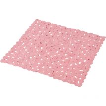 Tapis fond de douche galet rose poudre