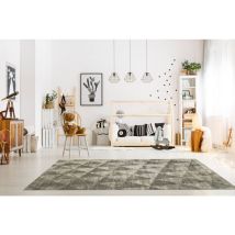 Vivabita - Tapis géométrique plat rectangle gris Coates Gris 200x300