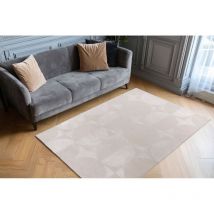 Allotapis - Tapis géométrique avec franges moderne Metric Argent 160x230
