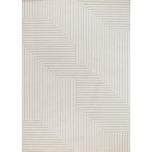 Toutapis - Tapis chambre salon géométrique crème beige monaco 53 doux et moelleux 120x170