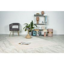 Hellocarpet - Tapis géométrique design avec franges Annie Beige 160x230