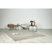 Hellocarpet - Tapis géométrique extérieur et intérieur design 3D Koana Argenté 80x150