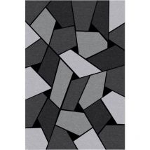 Tapis geometrique Gris Dimensions - 120x180 – Qualité supérieure pour Maison, Appartement, Bureau – Style élégant et durable – Confort optimal,
