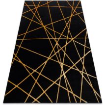 Tapis gloss moderne 406C 86 élégant, glamour, art deco, géométrique noir / or black 80x150 cm