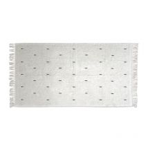 Tapis Goutty fond naturel trait noir 70 x 140 cm