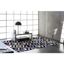 Tapis graphique design plat multicolore Twist Multicolore 140x200