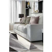 Deladeco - Tapis graphique design rectangle pour salon Winchester Gris 160x230