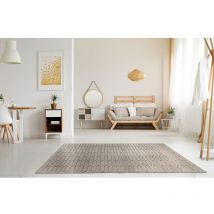 Vivabita - Tapis graphique laine et viscose scandinave Modernina Gris 160x230