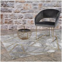 Allotapis - Tapis graphique marbré scandinave pour salon Solna Or 200x290