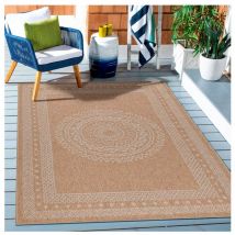 Allotapis - Tapis graphique plat aspect naturel Kenya Beige 140x200
