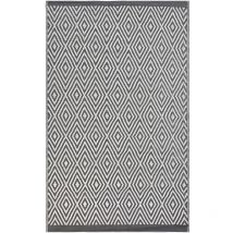 Tapis d'Intérieur ou d'Extérieur Gris Clair et Blanc en Polypropylène Motif Géométrique pour Terrasse ou Salon au Style Moderne 120 x 180 cm Beliani