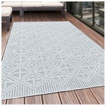 Tapis gris intérieur et extérieur graphique Frencie Gris 80x250