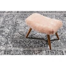 Wecon Home - Tapis gris vintage à poils courts pour salon Seelace Gris 130x190